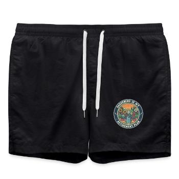 Gartenarbeit ist mein Ruhestand - Badeshorts - Schwarz - Vorne - AI Model Male 185 light (185cm)