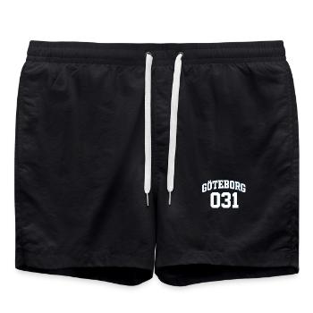 Göteborg 031 sports shirt - Swim Trunks - black - Front - AI Model Male 185 light (185cm)