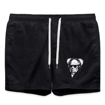 Portrait vintage de philosophe allemand Schopenhauer - Short de bain - noir - Devant - AI Model Male 185 light (185cm)