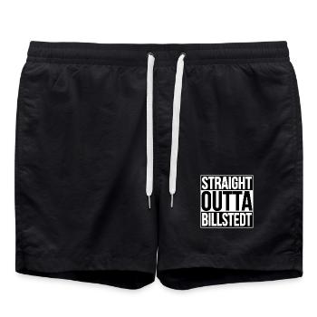 Straight Outta Billstedt HAMBOURG - Short de bain - noir - Devant - AI Model Male 185 light (185cm)