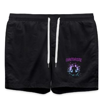 Yoga Namasté Om - Short de bain - noir - Devant - AI Model Male 185 light (185cm)