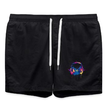Vibrant_Music_Headphones_Equalizer_Splash - Badeshorts - Schwarz - Vorne - AI Model Male 185 light (185cm)