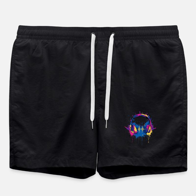 Vibrant_Music_Headphones_Equalizer_Splash - Short de bain - noir
