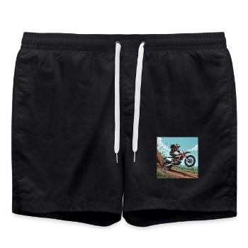 Piste d’adrénaline de motocross - Short de bain - noir - Devant - AI Model Male 185 light (185cm)