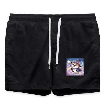 Mystischer Corgi - Badeshorts - Schwarz - Vorne - AI Model Male 185 light (185cm)
