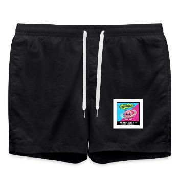 Geniale Idee Brain Pop - Badeshorts - Schwarz - Vorne - AI Model Male 185 light (185cm)