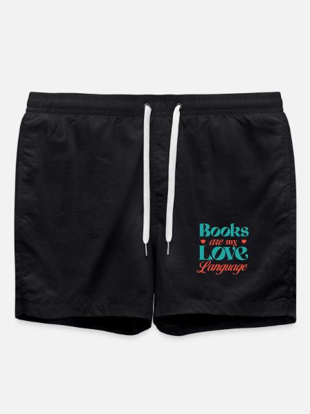Books are my Love Language - Swim Trunks - black