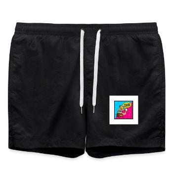 Je deviens Classique Pop Retro - Short de bain - noir - Devant - AI Model Male 185 light (185cm)
