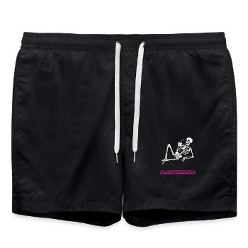 Ich bin müde - Retro Neon Kaffee Skelett - Badeshorts - Schwarz - Vorne - AI Model Male 185 light (185cm)