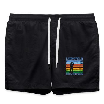 Liebefeld ❤ Leineweber - Badeshorts - Schwarz - Vorne - AI Model Male 185 light (185cm)