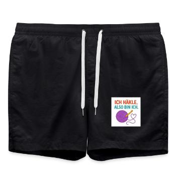 Je crochete, donc je suis - Short de bain - noir - Devant - AI Model Male 185 light (185cm)