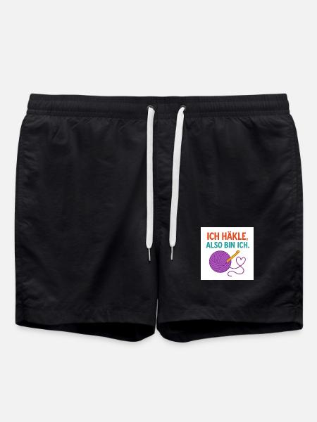 Je crochete, donc je suis - Short de bain - noir