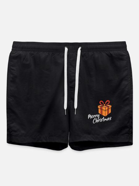 Merry Christmas Gift Design - Swim Trunks - black