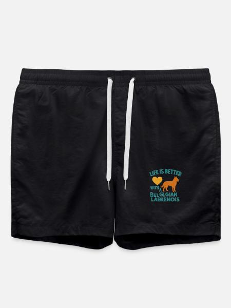 Belgian Laekenois Heart Tea - Swim Trunks - black