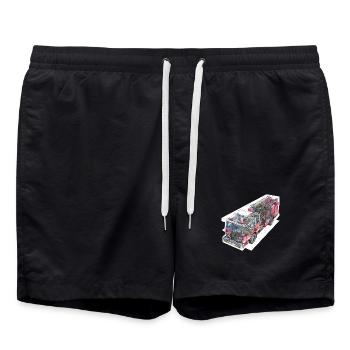 Technologie de détail des camions de pompiers - Short de bain - noir - Devant - AI Model Male 185 light (185cm)
