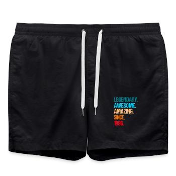 40e anniversaire 1986 - Short de bain - noir - Devant - AI Model Male 185 light (185cm)
