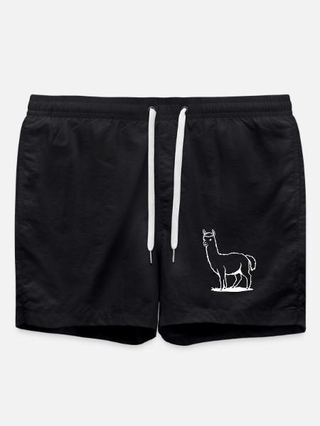 Alpaca T-shirt Gift - Swim Trunks - black