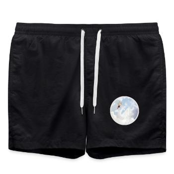 Le Cygne Royal dans les Nuages - Short de bain - noir - Devant - AI Model Male 185 light (185cm)