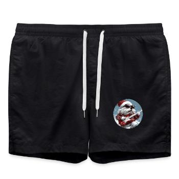 Kangal Hund Weihnachten Gitarre - Badeshorts - Schwarz - Vorne - AI Model Male 185 light (185cm)