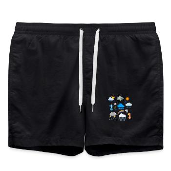 Météorologie  - Short de bain - noir - Devant - AI Model Male 185 light (185cm)