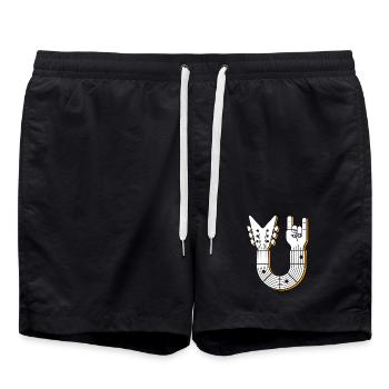 Rock Hand Guitar Emblem - Swim Trunks - black - Front - AI Model Male 185 light (185cm)