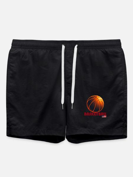 Orange Basketball America - Swim Trunks - black