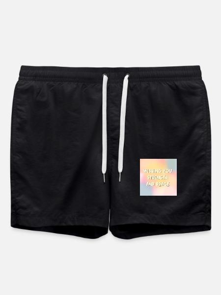Wishing Strength Peace - Swim Trunks - black