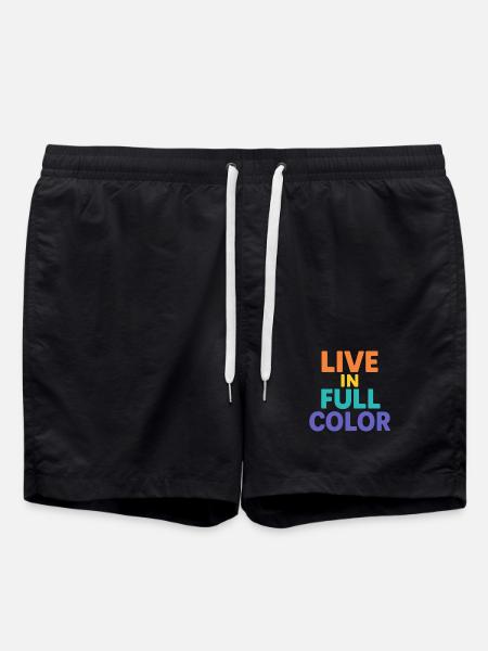 Live in Full Color Typography - Swim Trunks - black