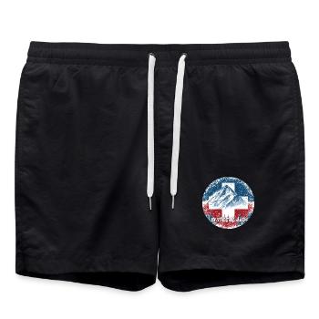 Suisse Suisse Suisse Suisse Montagnes des sports d’hiver - Short de bain - noir - Devant - AI Model Male 185 light (185cm)