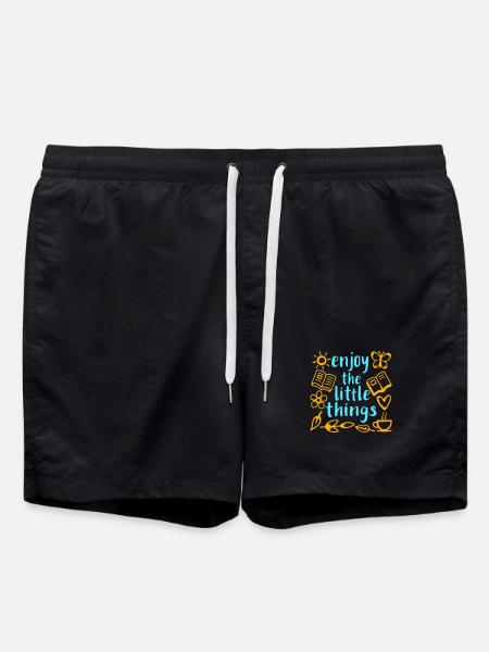 Enjoy The Little Things Gratitude Mindfulness - Swim Trunks - black
