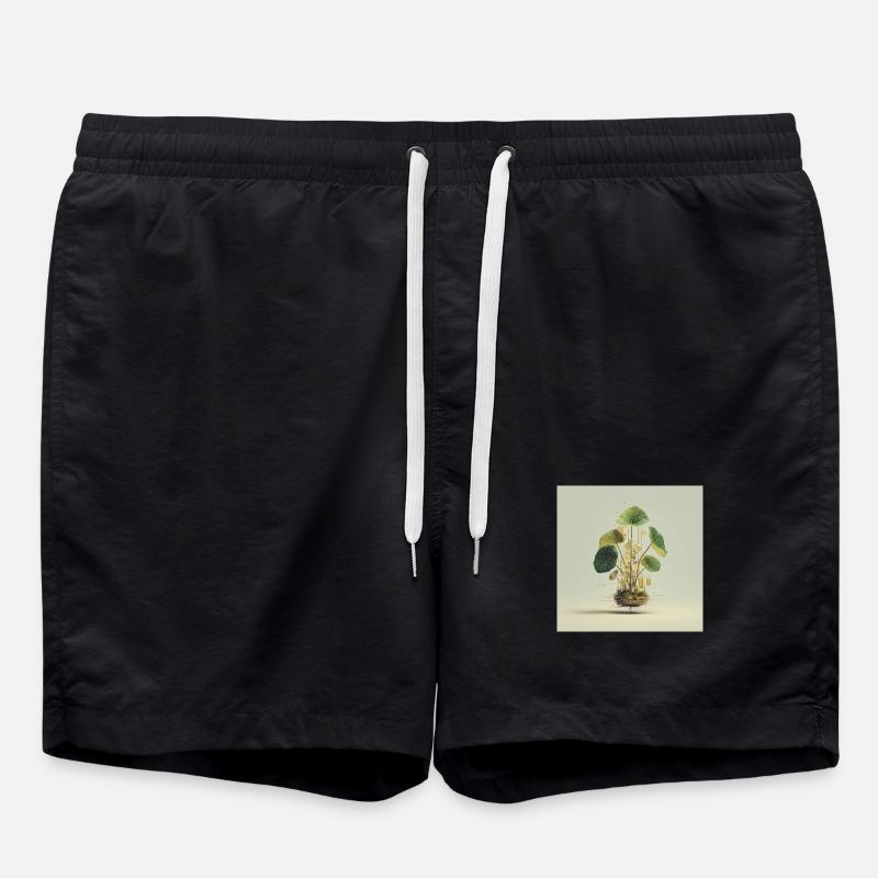 TechnoPlant: Golden Knots - Swim Trunks - black