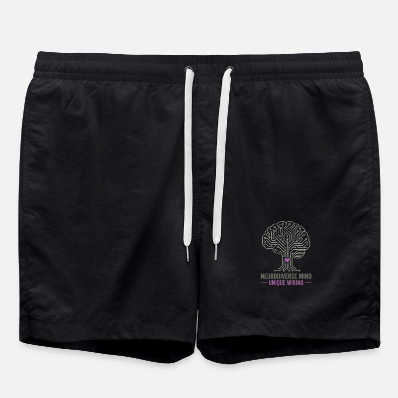 NEURODIVERSE MIND Unique Wiring Awareness  - Swim Trunks - black