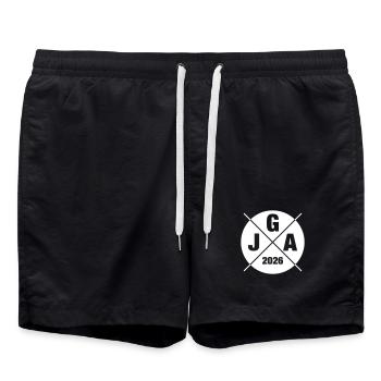 Jga 2026 Junggesellenabschied - Badeshorts - Schwarz - Vorne - AI Model Male 185 light (185cm)