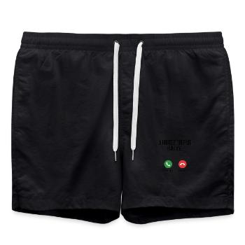 Appels pour fraude au temps de travail, que faites-vous - Short de bain - noir - Devant - AI Model Male 185 light (185cm)