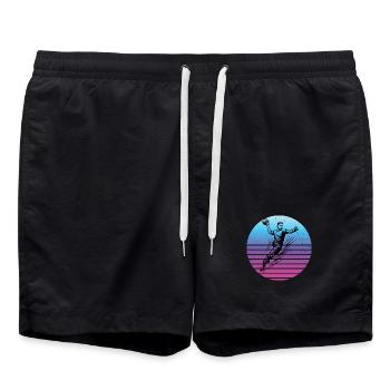 Motif handball pour vrais amoureux pour hommes - Short de bain - noir - Devant - AI Model Male 185 light (185cm)