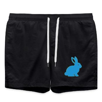 Neon Hase Y2K Cute Vektor - Badeshorts - Schwarz - Vorne - AI Model Male 185 light (185cm)