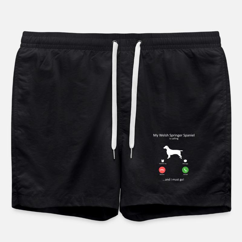 Welsh Springer Spaniel ruft lustigen Hund - Badeshorts - Schwarz