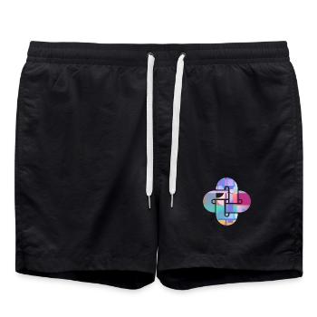 Croix de Nuage en Mosaïque - Short de bain - noir - Devant - AI Model Male 185 light (185cm)