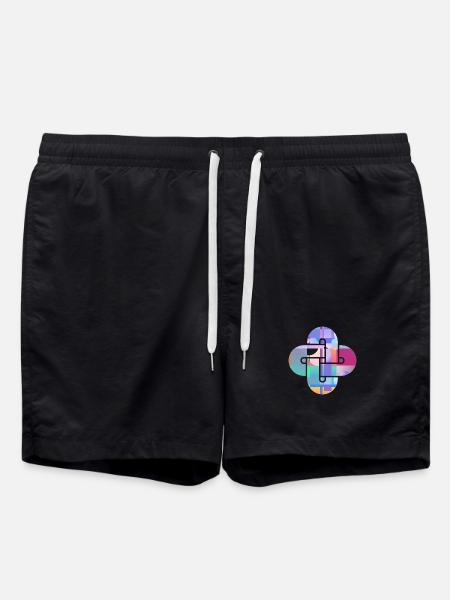 Mosaic Cloud Cross - Swim Trunks - black