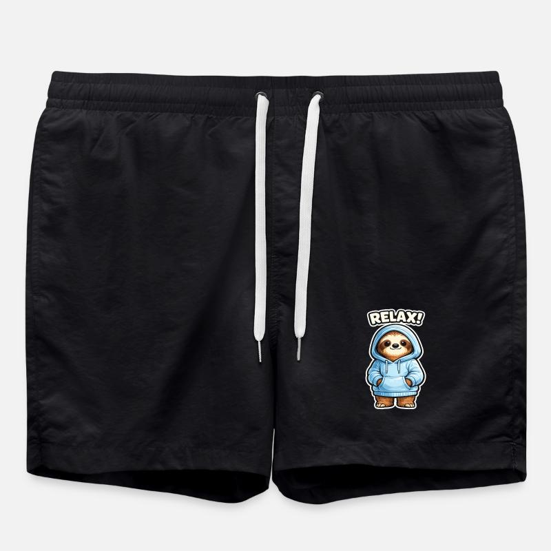 Sweat à capuche Relax Sloth - Short de bain - noir