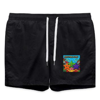 Seestern Gang Unterwasser Sternenfreunde - Badeshorts - Schwarz - Vorne - AI Model Male 185 light (185cm)