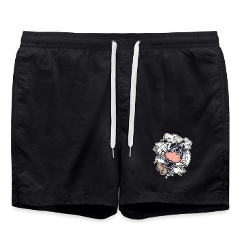 Ecstatic brain - Swim Trunks - black - Front - AI Model Male 185 light (185cm)