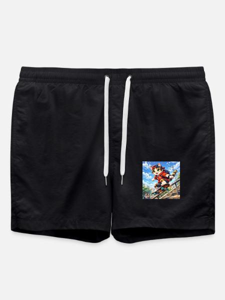 CatSkate - Swim Trunks - black
