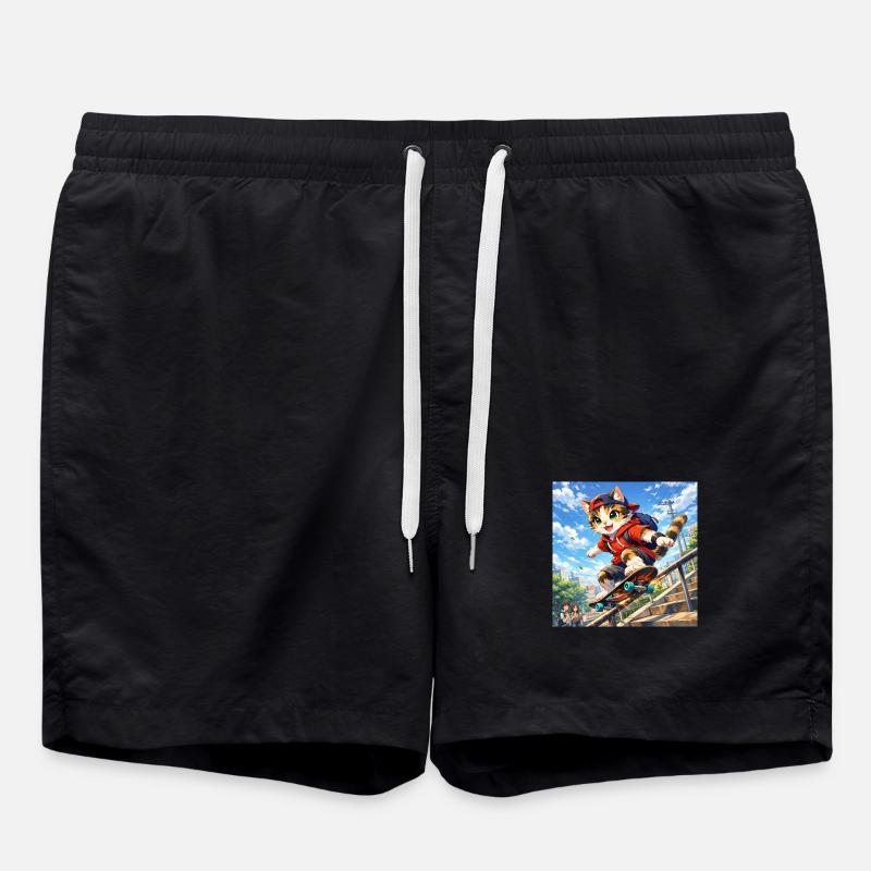 CatSkate - Swim Trunks - black