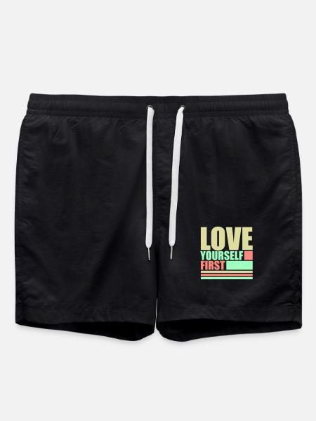 Love Yourself First Self-Love Self-Care - Swim Trunks - black