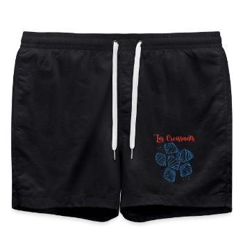 Les Croissants Esquisses Bleues - Short de bain - noir - Devant - AI Model Male 185 light (185cm)