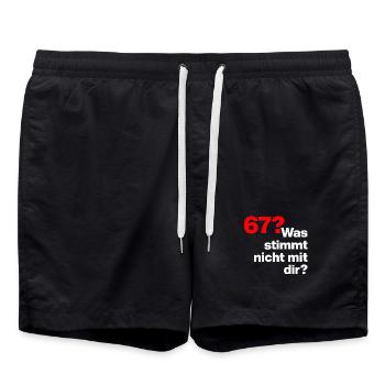 6-7 WAS STIMMT NICHT MIT DIR? TREND KINDER WARUM🤔 - Badeshorts - Schwarz - Vorne - AI Model Male 185 light (185cm)