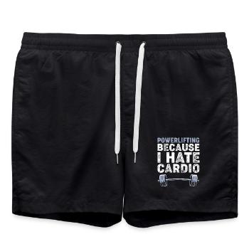 Bodybuilder Deadlift Gym Fitness Workout Dumbbell - Swim Trunks - black - Front - AI Model Male 185 light (185cm)