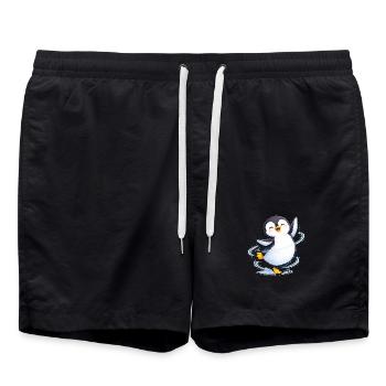 Pingouin dansant - Short de bain - noir - Devant - AI Model Male 185 light (185cm)