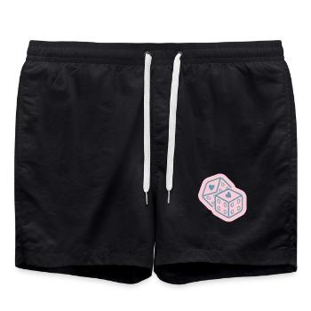Cube de cœur en rose pastel - Short de bain - noir - Devant - AI Model Male 185 light (185cm)